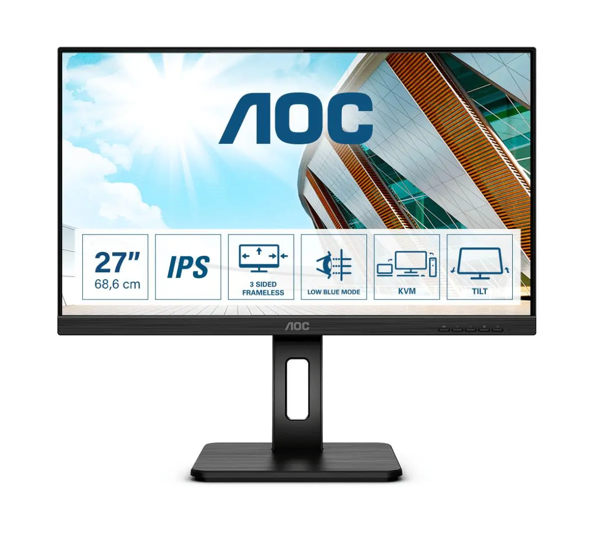 AOC IPS 27" 27P2C, HDMI, DP, USB-C, HAS, zuč.