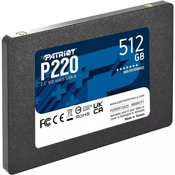 Patriot SSD P220 R550/W490, 512GB, 7mm, 2.5" P220S512G25