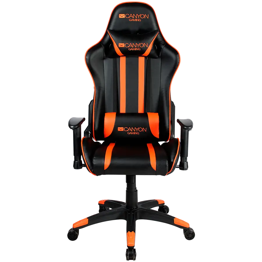 CANYON Fobos GС-3, Gaming chair, PU leather, Cold molded foam, Metal Frame, Top gun mechanism, 90-165 dgree, 2D armrest, Class 4 gas lift, Nylon 5 Stars Base, 60mm PU caster, black+Orange.