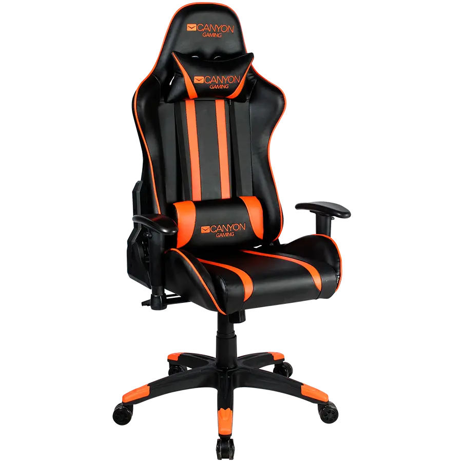 CANYON Fobos GС-3, Gaming chair, PU leather, Cold molded foam, Metal Frame, Top gun mechanism, 90-165 dgree, 2D armrest, Class 4 gas lift, Nylon 5 Stars Base, 60mm PU caster, black+Orange.