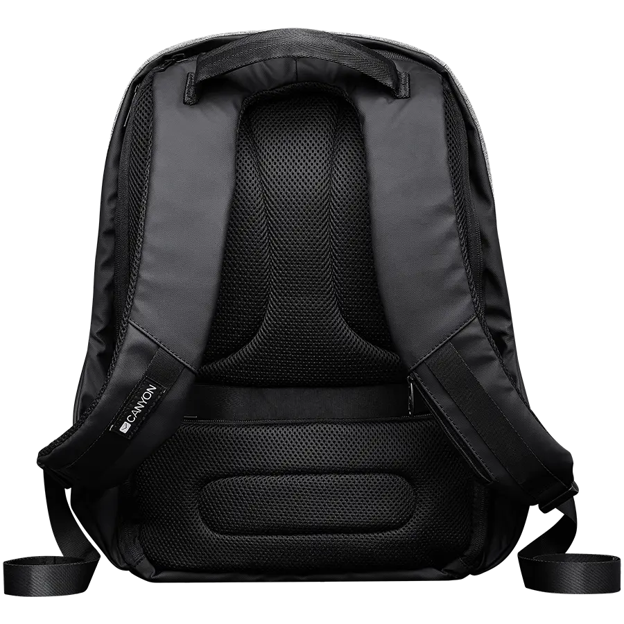 CANYON BP-G9, Anti-theft backpack for 15.6'' laptop, material 900D glued polyester and 600D polyester, black/dark gray, USB cable length0.6M, 400x210x480mm, 1kg,capacity 20L