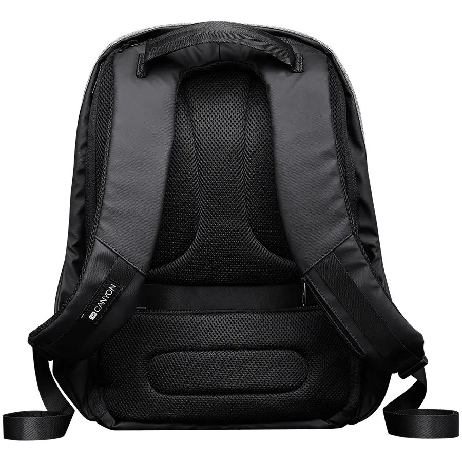 CANYON BP-9, Anti-theft backpack for 15.6'' laptop, material 900D glued polyester and 600D polyester, black, USB cable length0.6M, 400x210x480mm, 1kg,capacity 20L