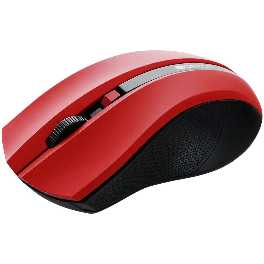 CANYON MW-5 2.4GHz wireless Optical Mouse with 4 buttons, DPI 800/1200/1600, Red, 122*69*40mm, 0.067kg