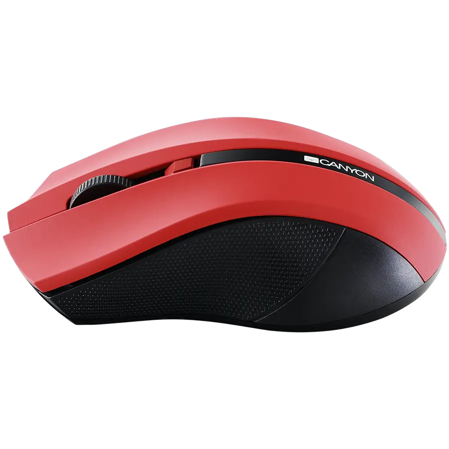 CANYON MW-5 2.4GHz wireless Optical Mouse with 4 buttons, DPI 800/1200/1600, Red, 122*69*40mm, 0.067kg