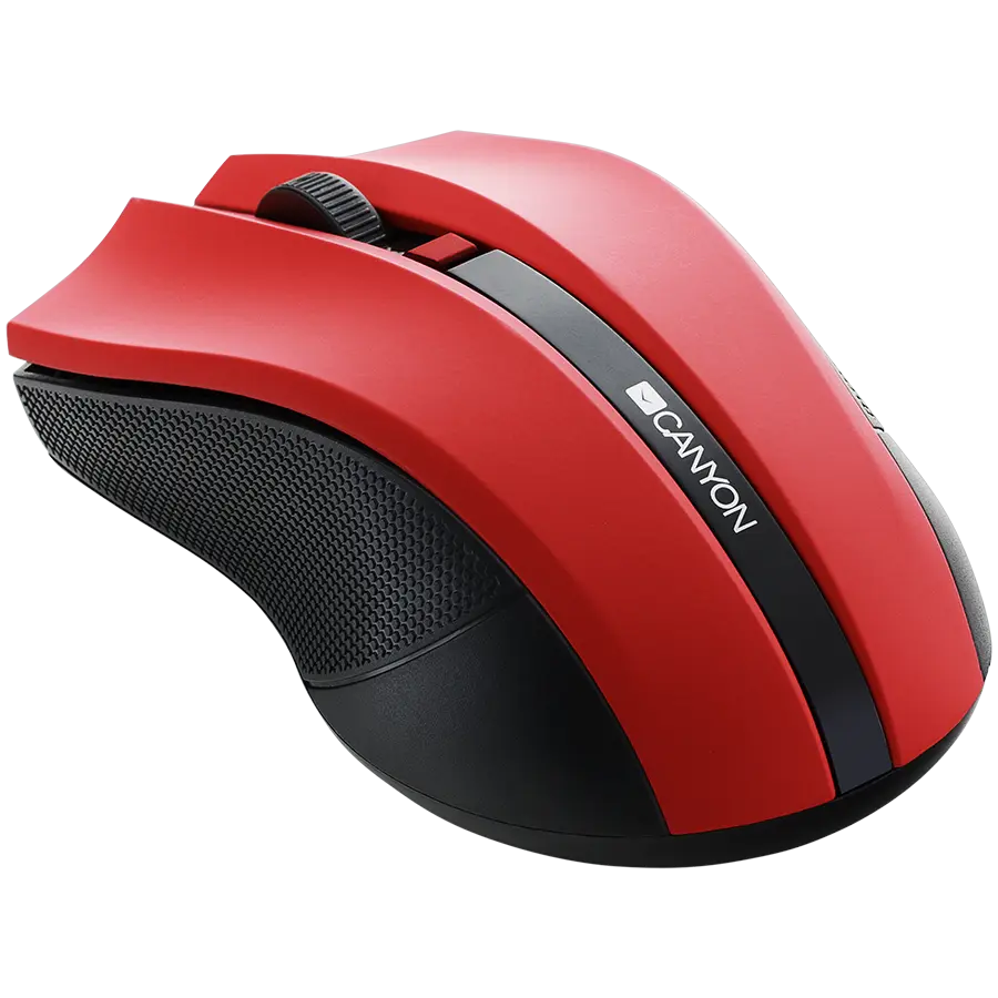 CANYON MW-5 2.4GHz wireless Optical Mouse with 4 buttons, DPI 800/1200/1600, Red, 122*69*40mm, 0.067kg