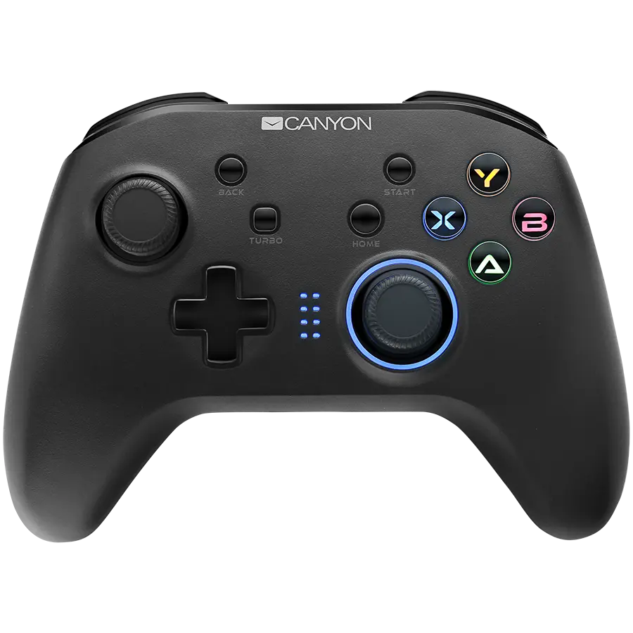 CANYON GP-W3, 2.4G Wireless Controller with built-in 600mah battery, 1M Type-C charging cable ,6 axis motion sensor support nintendo switch ,android,PC X-input/D-input,ps3,normal size dongle,black