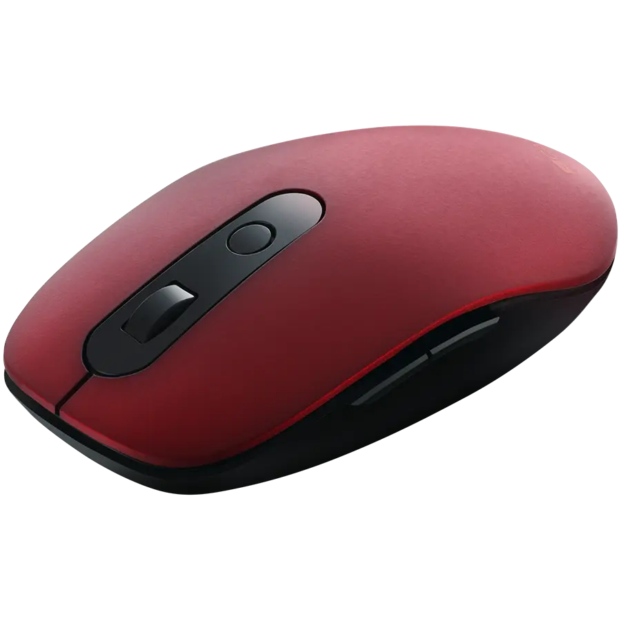 CANYON MW-9, 2 in 1 Wireless optical mouse with 6 buttons, DPI 800/1000/1200/1500, 2 mode(BT/ 2.4GHz), Battery AA*1pcs, Red, silent switch for right/left keys, 65.4*112.25*32.3mm, 0.092kg