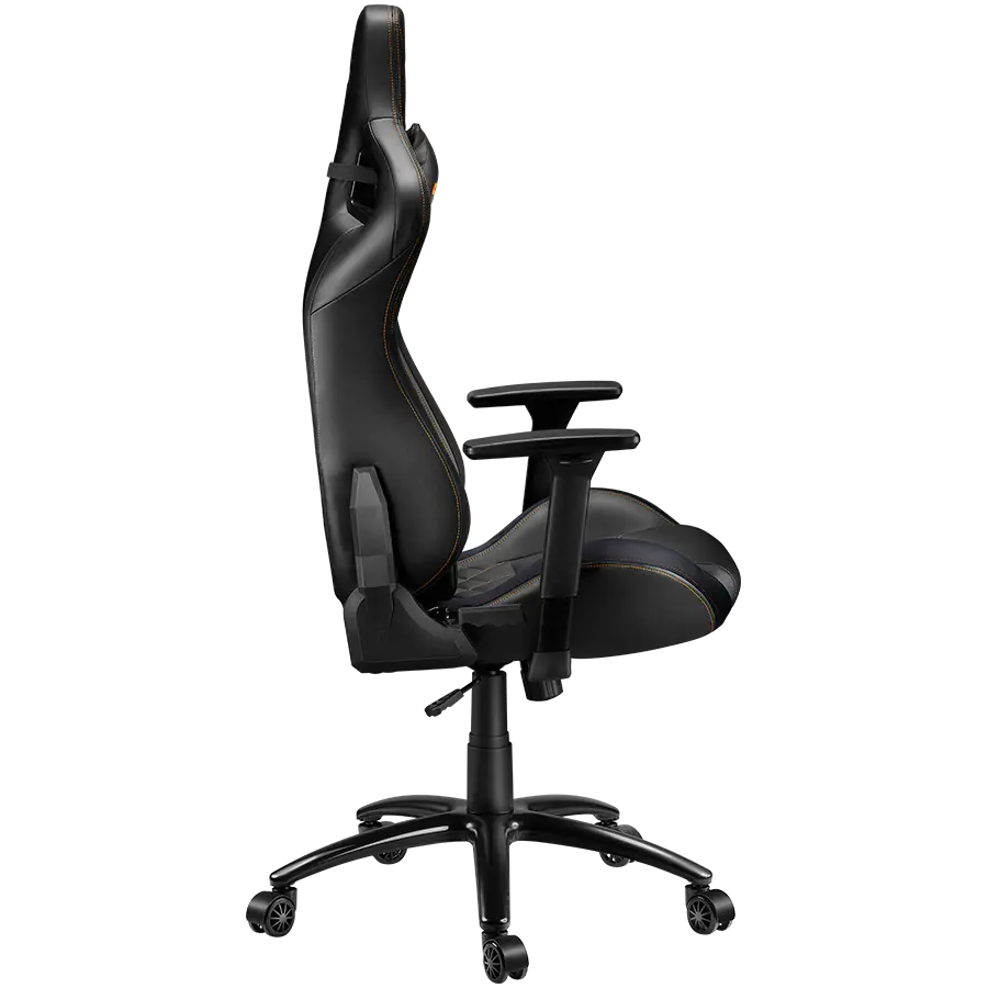 CANYON Nightfall GС-7, Gaming chair, PU leather, Cold molded foam, Metal Frame, Top gun mechanism, 90-160 dgree, 3D armrest, Class 4 gas lift, metal base ,60mm Nylon Castor, black and orange stitching