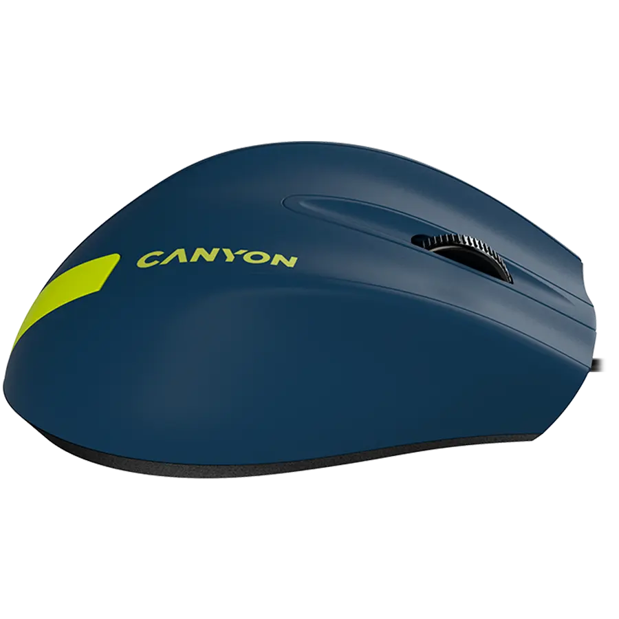 CANYON Wired Optical Mouse with 3 keys, DPI 1000 With 1.5M USB cable,Blue-Yellow,size 68*110*38mm,weight:0.072kg