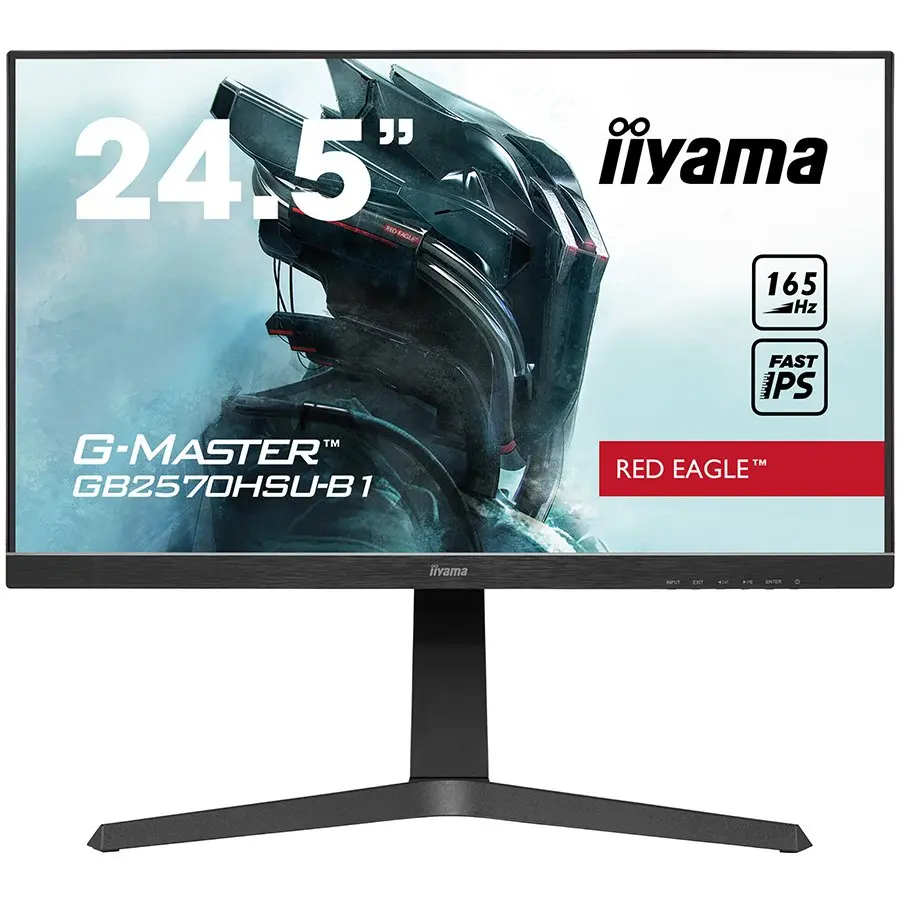 IIYAMA Monitor 24,5" ETE Fast IPS Gaming, G-Master Red Eagle, FreeSync Premium, 1920x1080@165Hz, 400cd/m², 1100:1, HDMI, DisplayPort, 0,5ms (MPRT), Speakers, USB-HUB (2x3.0), Black Tuner, Height Adj. Stand