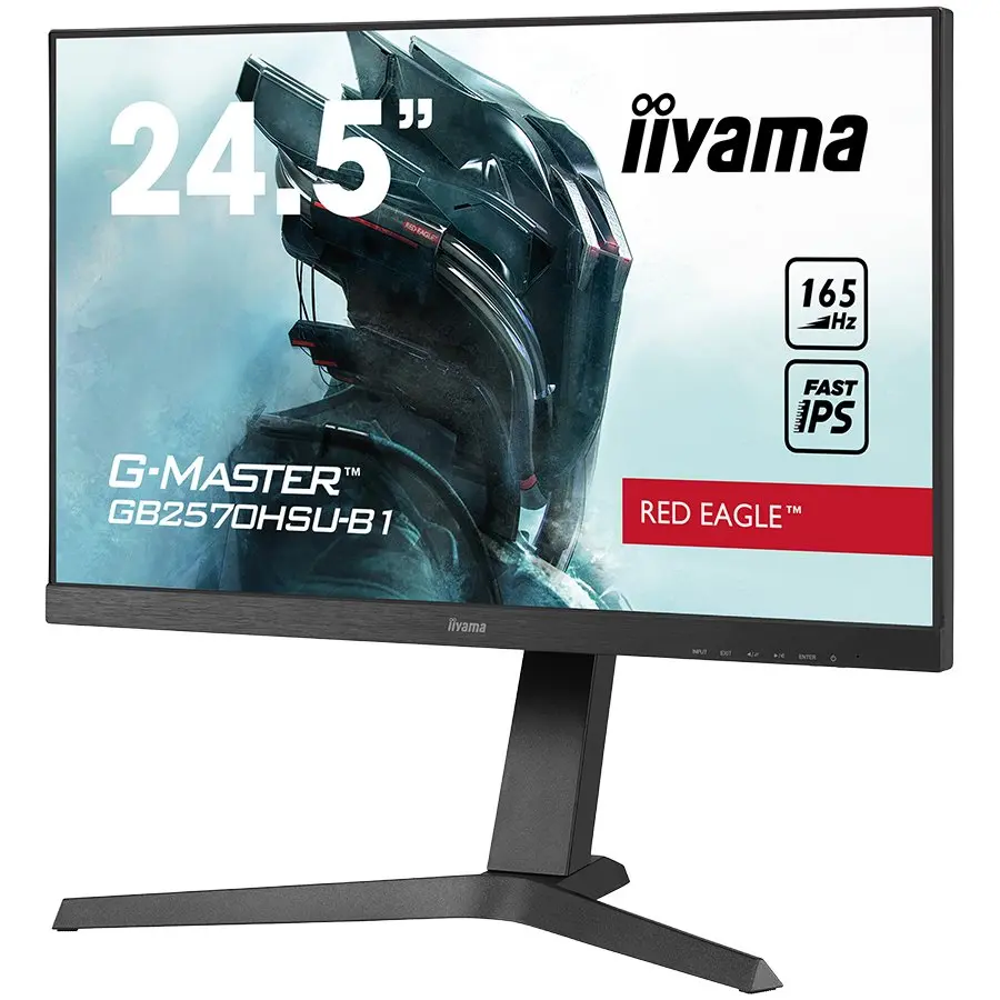 IIYAMA Monitor 24,5" ETE Fast IPS Gaming, G-Master Red Eagle, FreeSync Premium, 1920x1080@165Hz, 400cd/m², 1100:1, HDMI, DisplayPort, 0,5ms (MPRT), Speakers, USB-HUB (2x3.0), Black Tuner, Height Adj. Stand