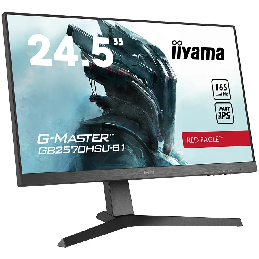 IIYAMA Monitor 24,5" ETE Fast IPS Gaming, G-Master Red Eagle, FreeSync Premium, 1920x1080@165Hz, 400cd/m², 1100:1, HDMI, DisplayPort, 0,5ms (MPRT), Speakers, USB-HUB (2x3.0), Black Tuner, Height Adj. Stand