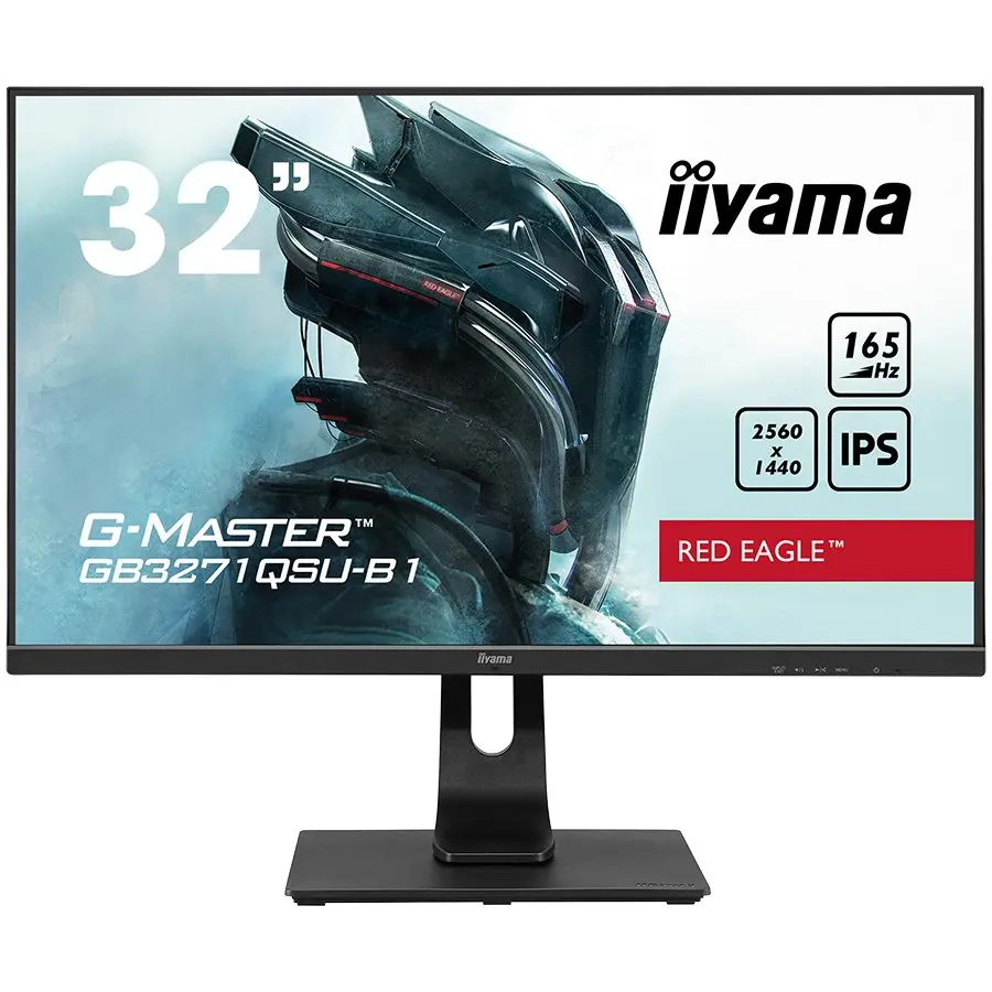 iiyama G-Master GB3271QSU-B1, 32" IPS display - WQHD resolution (2560 x 1440), Free Sync technology - Black Tuner, Blue Light - 1ms response time - 80M Advanced Contrast Ratio: 1 - 2x HDMI - 2x DisplayPort - 4, EAN: 4948570118168
