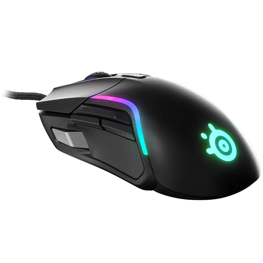 SteelSeries I Rival 5 I Gaming Mouse I Lightweight 85g / TrueMove Air precision optical sensor / Golden Micro IP54 Switches / Ergonomic 9-button programmable layout / PrismSync lighting with 10 zones / RGB I Black