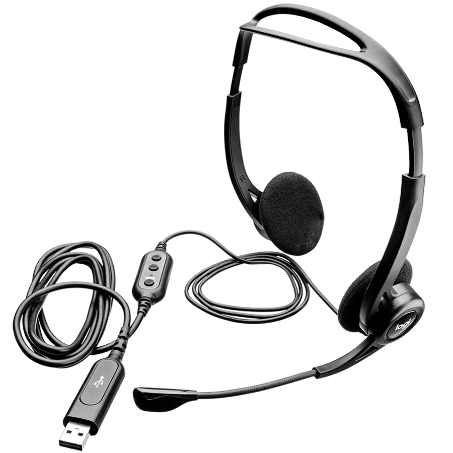 LOGITECH PC960 Corded Stereo Headset BLACK - USB