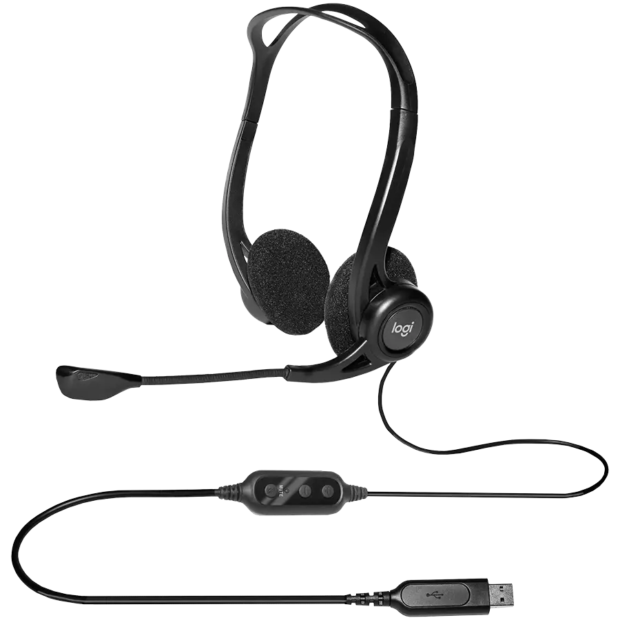 LOGITECH PC960 Corded Stereo Headset BLACK - USB