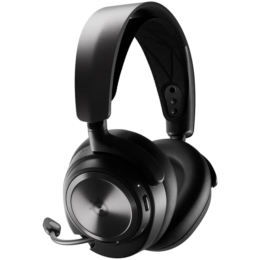 SteelSeries I Arctis Nova Pro Wireless I Gaming Headset I Wireless / High Fidelity Drivers w/ 360° Spatial Audio / Active noise cancellation / Hot-swap batteries / Simultaneous Wireless (2.4GHz and Bluetooth) / ClearCast Gen 2 / Noise cancelling mic. / Compatable with  PC, Mac, PlayStation, Switch and more I Black