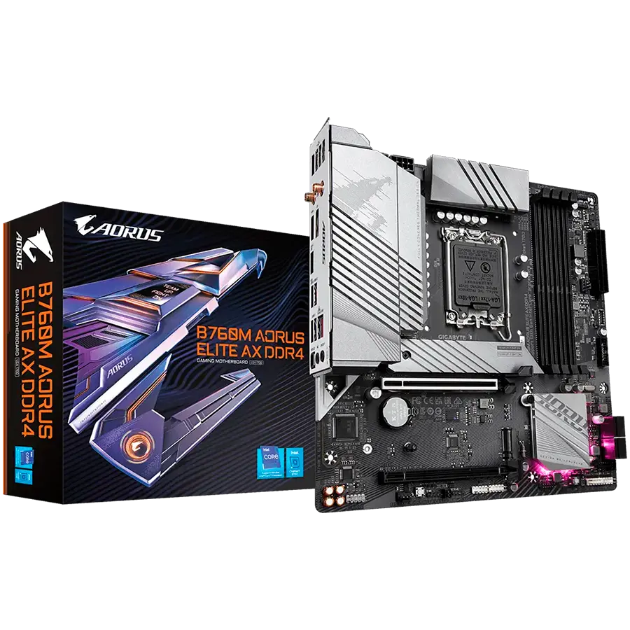 GIGABYTE Main Board Desktop B760M AORUS ELITE AX B760M AORUS ELITE AX