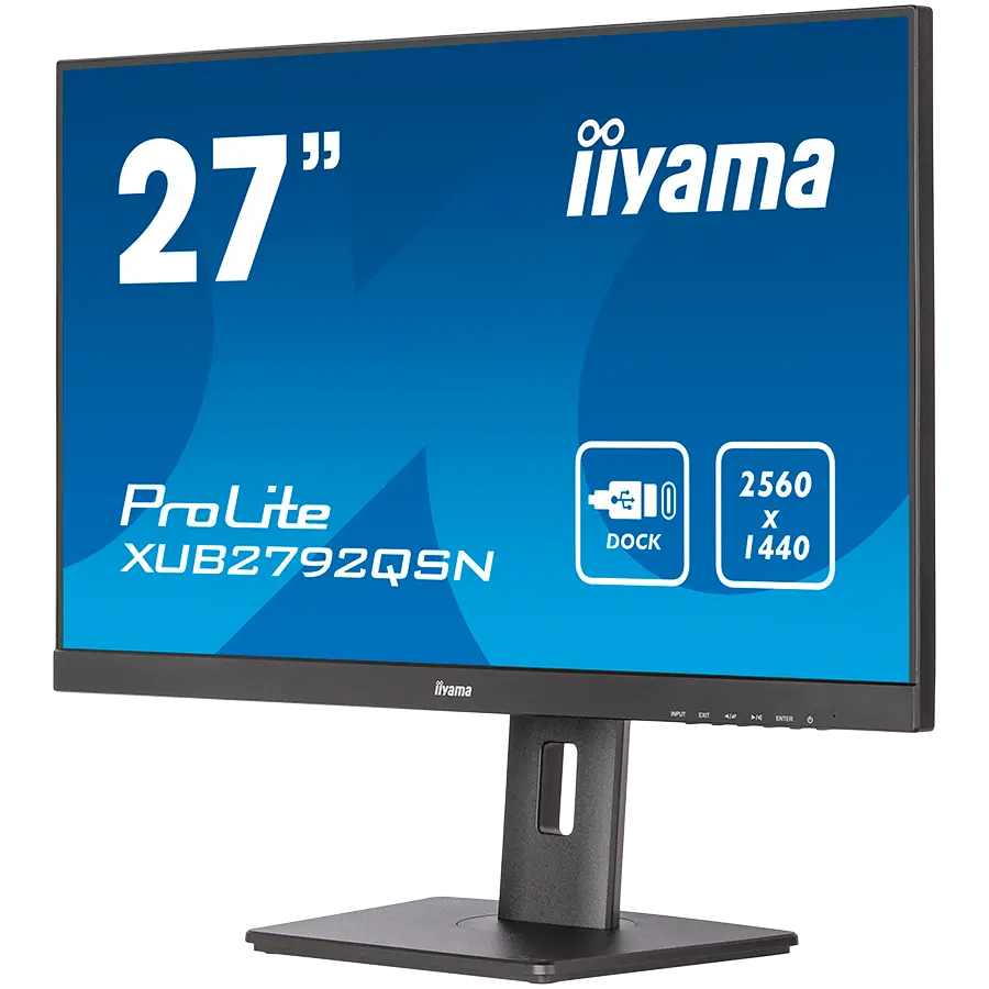 IIYAMA Monitor LED XUB2792QSN-B5 27’’ WQHD IPS USB-C Dock with RJ45 350 cd/m² 1000:1 4ms HDMI DP USB 3.0 DP Out Daisy Chain Full Ergo PRO