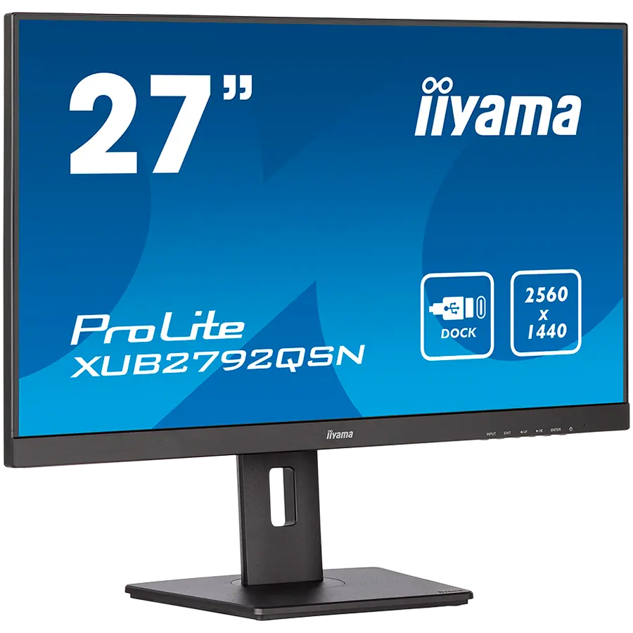 IIYAMA Monitor LED XUB2792QSN-B5 27’’ WQHD IPS USB-C Dock with RJ45 350 cd/m² 1000:1 4ms HDMI DP USB 3.0 DP Out Daisy Chain Full Ergo PRO