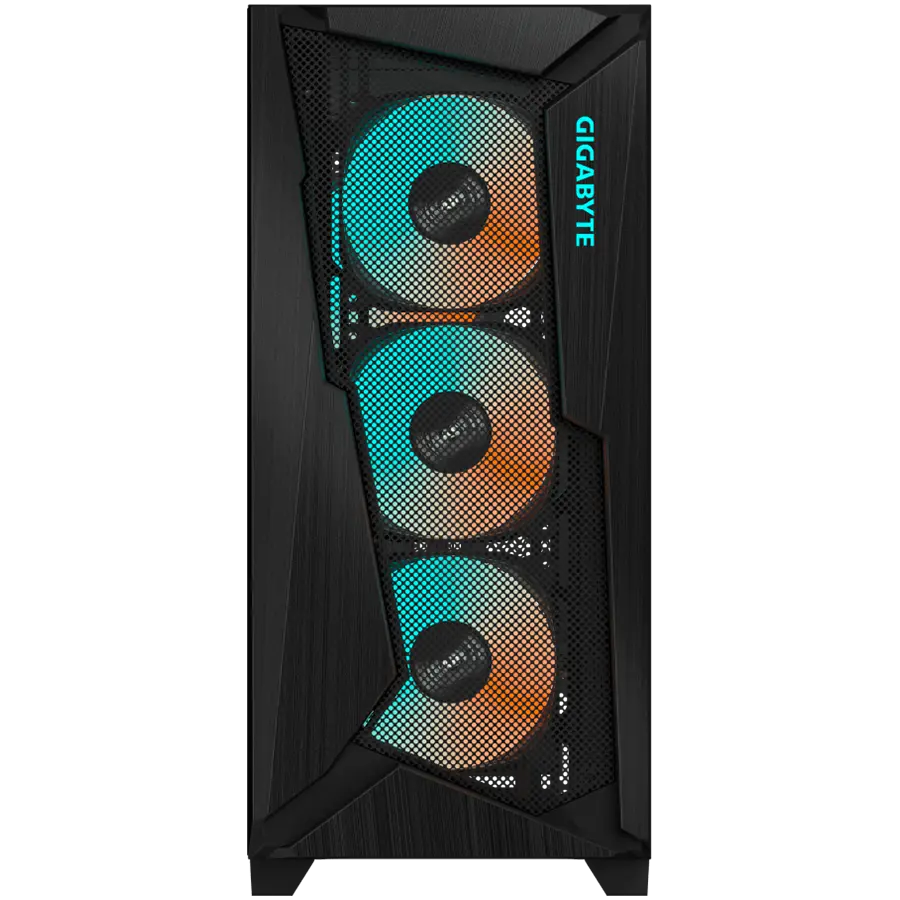 Gigabyte C301 GLASS Midi Tower, E-ATX, USB 3.1 Gen2 Type-C x1, USB 3.0 x2, Audio In & Out, LED Switch, 4x 120mm ARGB fans, Tempered Glass, Black