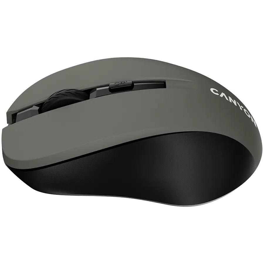 CANYON MW-1 2.4GHz wireless optical mouse with 4 buttons, DPI 800/1200/1600, Gray, 103.5*69.5*35mm, 0.06kg