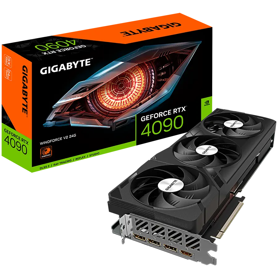 GIGABYTE Video Card NVIDIA GeForce RTX 4090 WINDFORCE 3X V2 24G GDDR6X 24GB/384bit, PCI-E 4.0 x16, 1xHDMI, 3xDP, 1x16pin power, Anti-sag bracket, Retail GV-N4090WF3V2-24GD