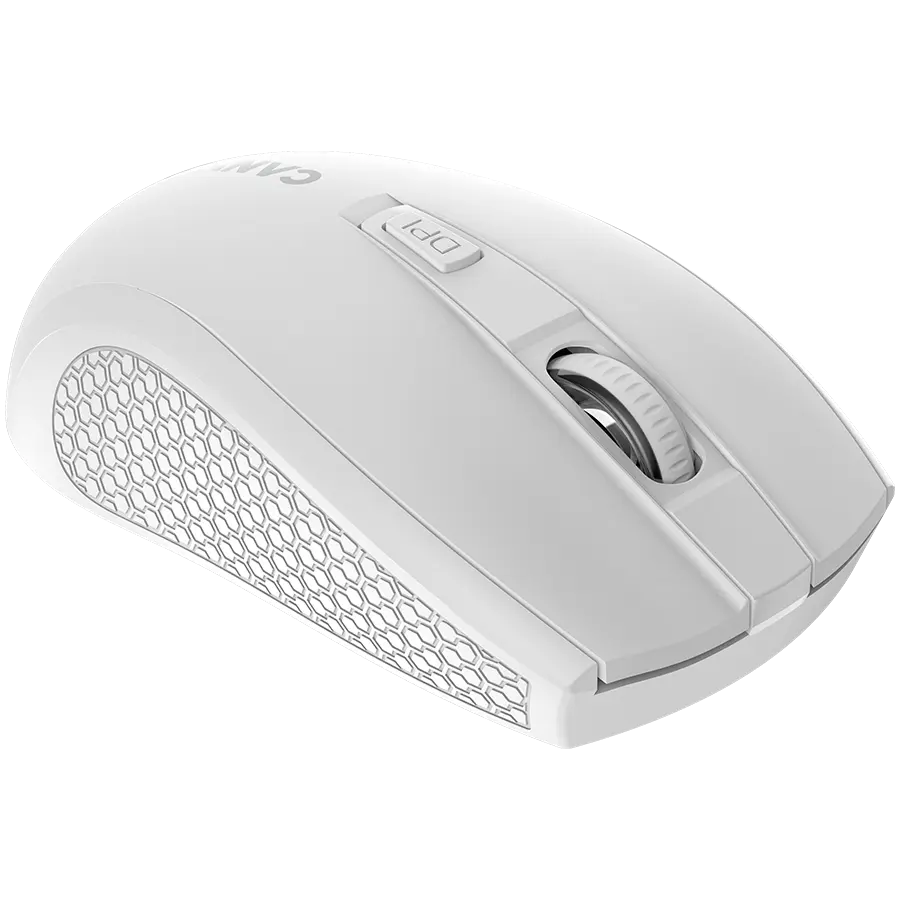 CANYON MW-7, 2.4Ghz wireless mouse, 6 buttons, DPI 800/1200/1600, with 1 AA battery ,size 110*60*37mm,58g,white