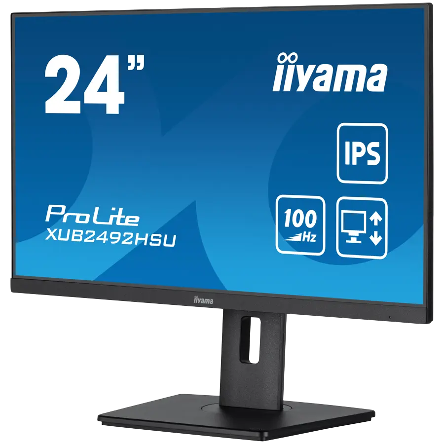 IIYAMA Monitor LED XUB2492HSU-B6 24” IPS 1920 x 1080 @100Hz 250 cd/m² 1300:1 0.4ms HDMI DP USBx4 height, swivel, tilt, pivot (rotation both sides)