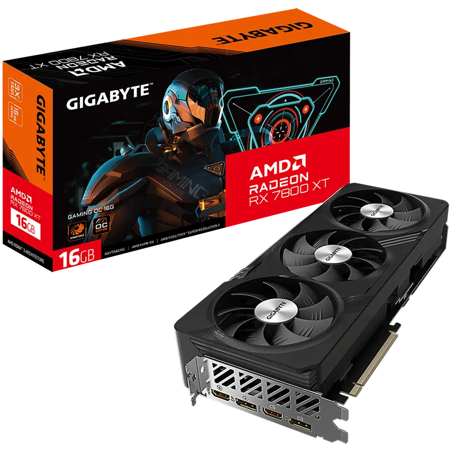 GIGABYTE Video Card AMD Radeon RX 7800 XT GAMING OC 16G, GDDR6 16GB/256bit, PCI-E 4.0 x16, 2xHDMI, 2xDP, 2x8pin, WINDFORCE 3X, 700W PSU, Retail GV-R78XTGAMING OC-16GD