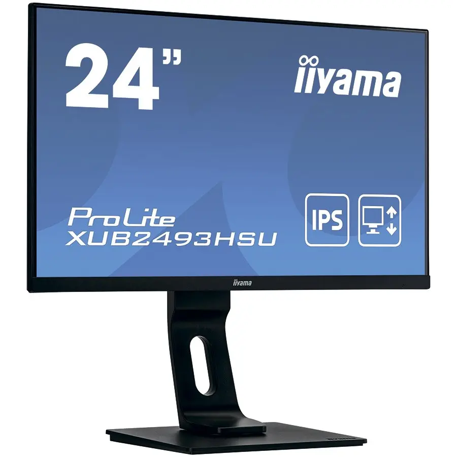 IIYAMA Monitor LED XUB2493HSU-B6 24” IPS  1920 x 1080 @100Hz 16:9 250 cd/m² 1000:1 1ms HDMI DP USB HUB HAS+PIVOT