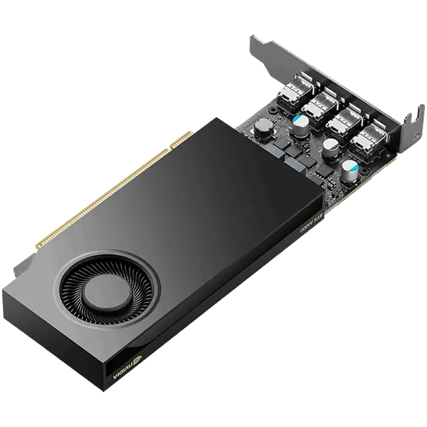 PNY NVIDIA A400 4GB LowProfile PCI-Express 3.0 x16, LP4 GB GDDR6 64-bit 3x Mini DP 1.4 Installguide, Supportguide 4x mDP to DP adapter, 1x LP bracket VCNRTXA400-PB