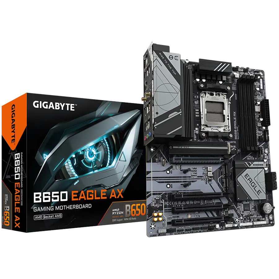 GIGABYTE MB B650 EAGLE (AM5, 4xDDR5 128, 1x PCI-E 4.0 x16x16, 3x PCI-E 3.0 x16x1, 4x SATA, 3x M.2 PCIe 4.0, 1xHDMI, 1xDP, 2.5GbE LAN, ATX, Retail) B650 EAGLE