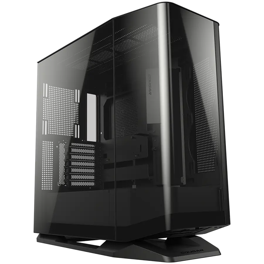 COUGAR | FV270 Black | PC Case | Mid tower / Tempered, Curved Glass Perimeter / Quick Detachable Air Filters / Up to 9 Fans (1x120mm RGB Preinstalled) / Black CGR-58M6B