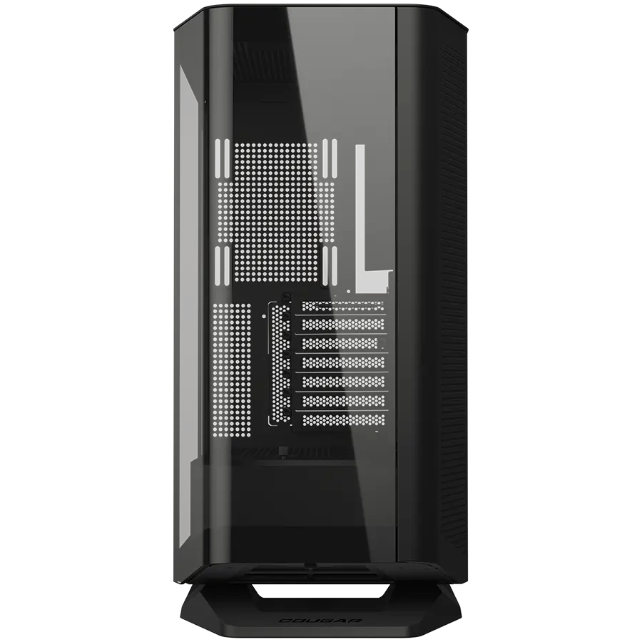 COUGAR | FV270 Black | PC Case | Mid tower / Tempered, Curved Glass Perimeter / Quick Detachable Air Filters / Up to 9 Fans (1x120mm RGB Preinstalled) / Black CGR-58M6B