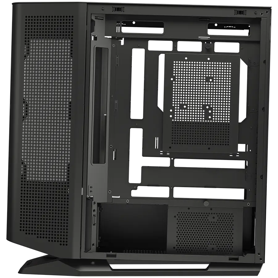 COUGAR | FV270 Black | PC Case | Mid tower / Tempered, Curved Glass Perimeter / Quick Detachable Air Filters / Up to 9 Fans (1x120mm RGB Preinstalled) / Black CGR-58M6B