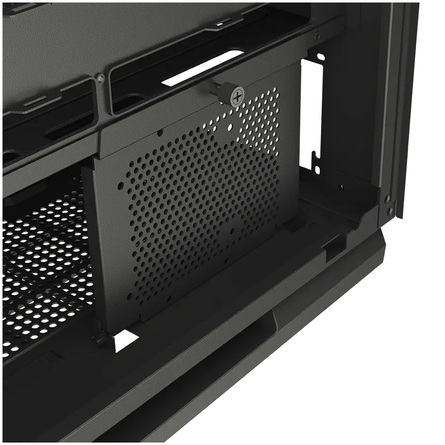 COUGAR | FV270 Black | PC Case | Mid tower / Tempered, Curved Glass Perimeter / Quick Detachable Air Filters / Up to 9 Fans (1x120mm RGB Preinstalled) / Black CGR-58M6B