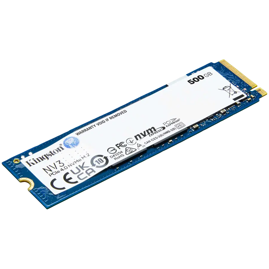 Kingston SSD 500GB NV3 M.2 2280 PCIe 4.0 NVMe SSD , EAN: 740617344806 SNV3S/500G