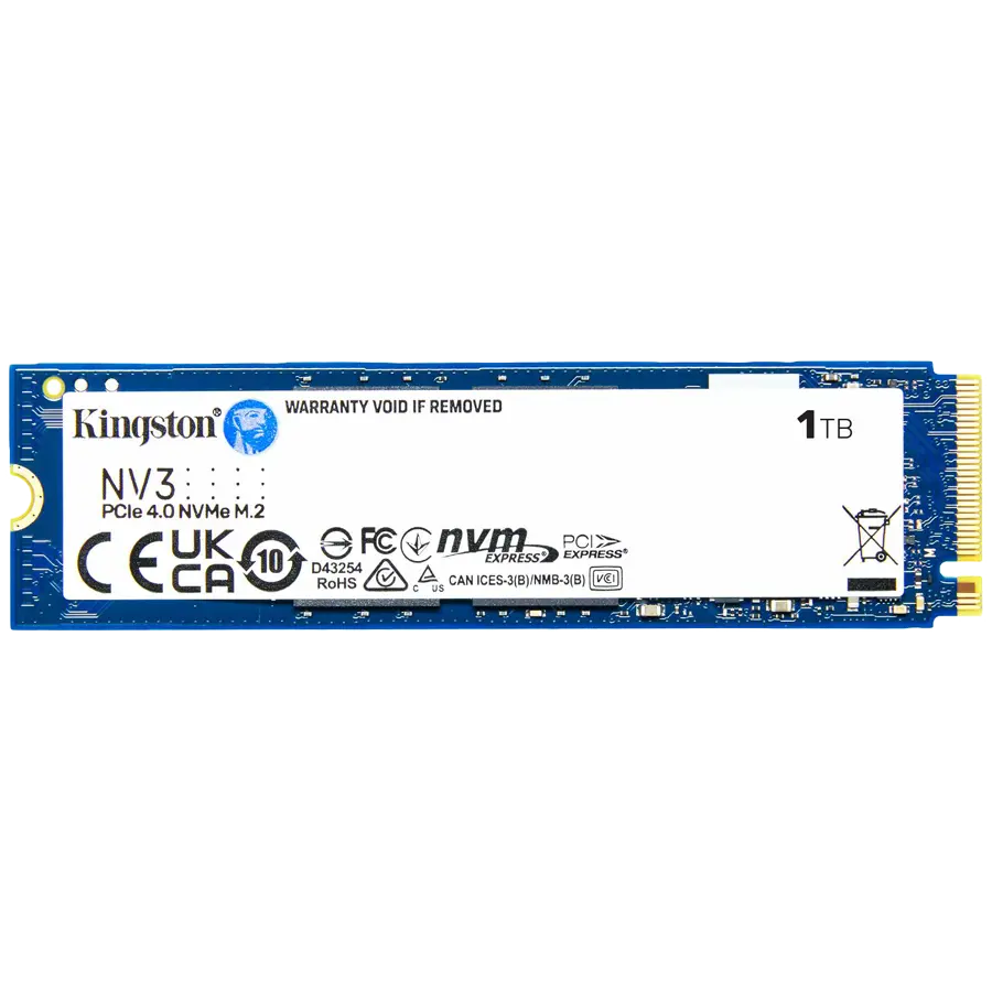 Kingston SSD 1TB NV3 M.2 2280 PCIe 4.0 NVMe SSD , EAN: 740617344790 SNV3S/1000G