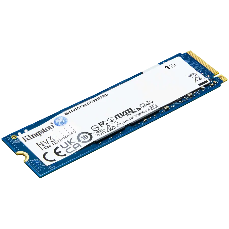 Kingston SSD 1TB NV3 M.2 2280 PCIe 4.0 NVMe SSD , EAN: 740617344790 SNV3S/1000G