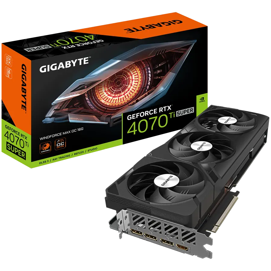 GIGABYTE Video Card NVIDIA GeForce RTX 4070 TI SUPER WF3 MAX OC 16GB, GDDR6X 16GB/256bit, PCI-E 4.0, 1x HDMI, 3x DP, 1x 12VHPWR, Retail GV-N407TSWF3MAXOC-16GD