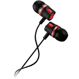 CANYON Stereo earphones with microphone, 1.2M, red