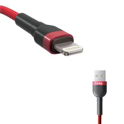 MS CABLE 2.4A USB-A 2.0->LIGHTNING,2m,crveni