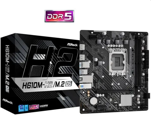 Asrock Intel LGA1700 H610M-H2 M.2 D5 ASR-H610M-H2 M.2 D5