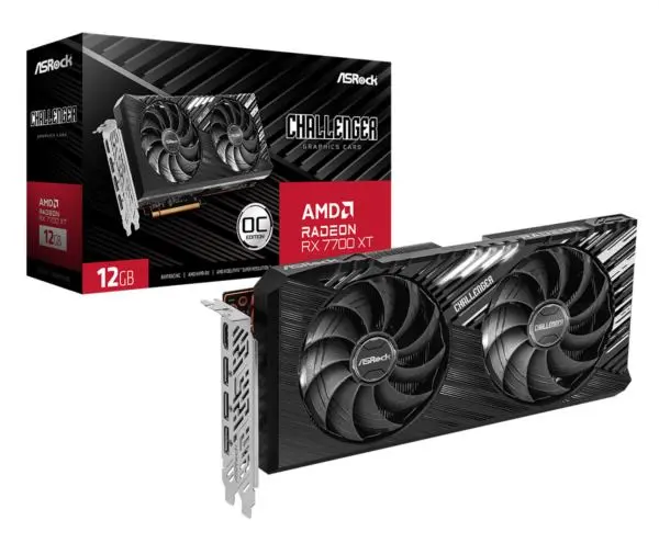 Asrock Radeon RX 7700 XT Challenger 12GB OC, 12GB GDDR6 ASR-RX7700XT CL 12GO