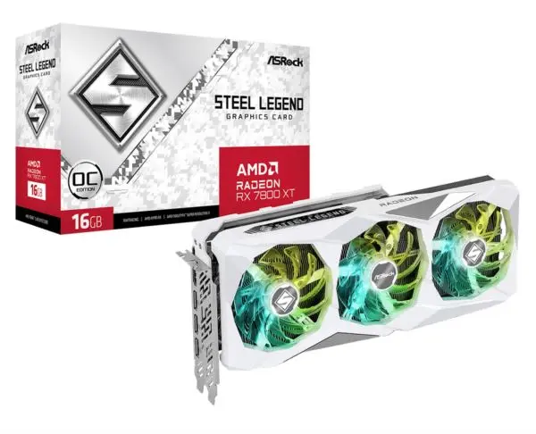 Asrock Radeon RX 7800 XT Steel Legend 16GB OC, 16GB GDDR6 ASR-RX7800XT SL 16GO