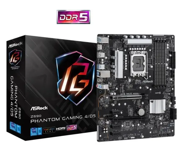 Asrock Intel LGA1700 Z690 PHANTOM GAMING 4 D5 ASR-Z690 PH GAM4 D5