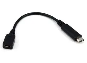 NaviaTec USB 2.0 C muški na USB 2.0 micro B ženski kabel, 1m, crni