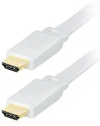 Transmedia High Speed HDMI-cable with Ethernet, Flat cable, 5m White