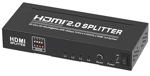 Transmedia 4K HDMI 2.0 Splitter, 1 input, 4 output